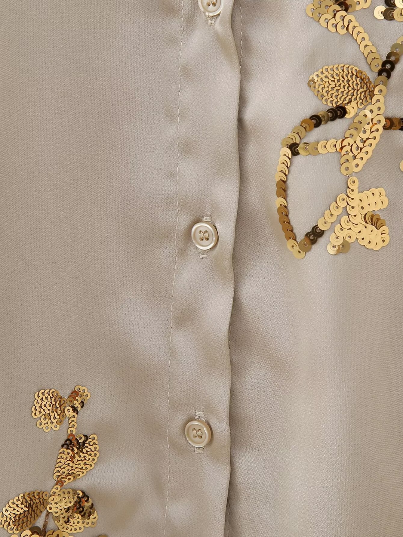Abbigliamento donna completo camicia a maniche lunghe con paillettes ricamate e pantaloni_voghion.com