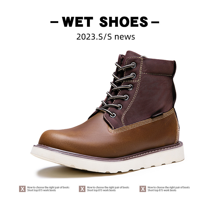 Extra Large Size Men's Shoes Size45 Size46 Autumn And Winter Retro Martin Boots Men Size47 Size48 Size49 Plus Velvet Work Boots Men