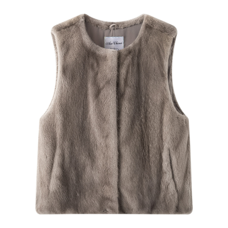 Haining 2026 Winter New Versatile Imported Whole Mink Fur Vest Young Women's Fur Coat Haining 2026 Winter New Versatile Imported Whole Mink Fur Vest Young Women's Fur Coat