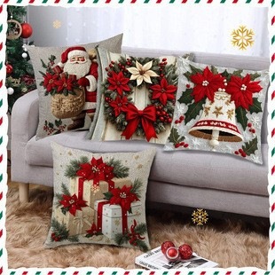 Navidad almohada cubierta de decoración para el hogar almohada de la sala de estar sofá cojín cubierta de dormitorio almohada de cabeza fábrica al por mayor