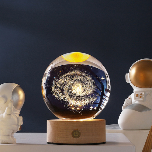 Creative luminous crystal ball galaxy night light ornaments 3D laser engraving crystal ball as a birthday gift for your girlfriend