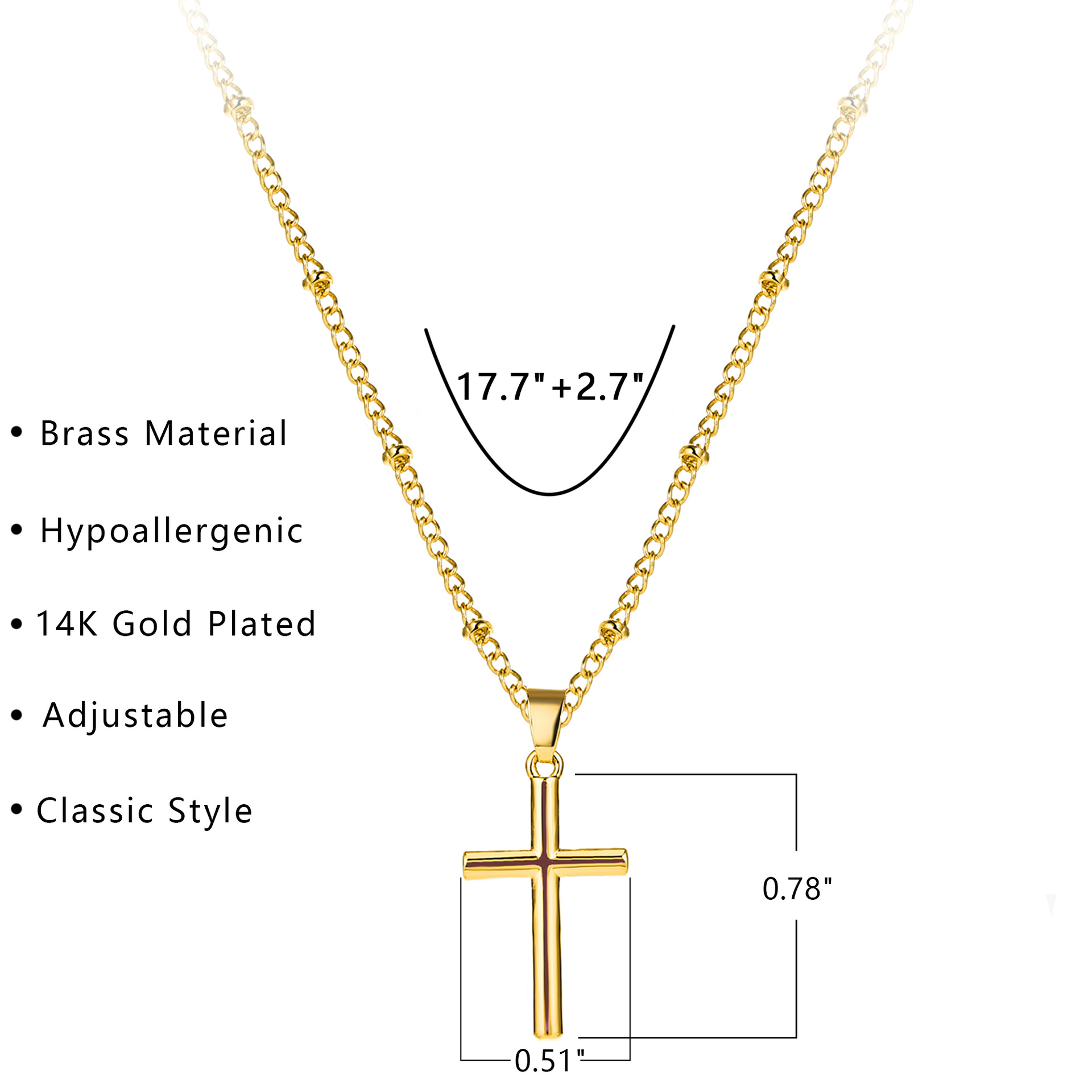 Collana con pendente a croce per donna catena oro_voghion.com