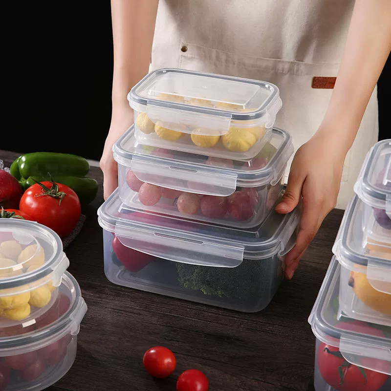 Customized plastic crisper set Home refrigerator food crisper kitchen microwaveable food storage box