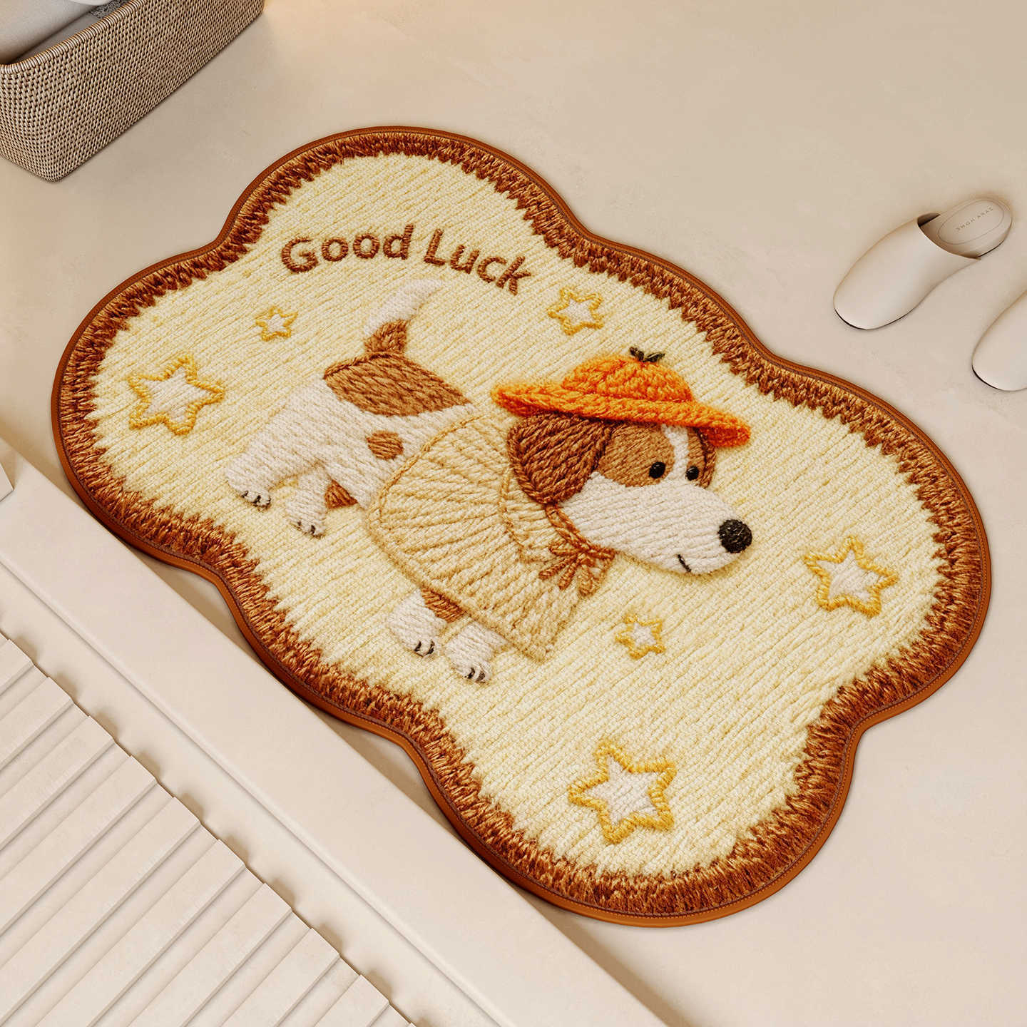 Fresh Bathroom Floor Mats, Bathroom Door Absorbent Non-Slip Floor Mats, Household Toilet Cute Style Absorbent Quick-Drying Carpets