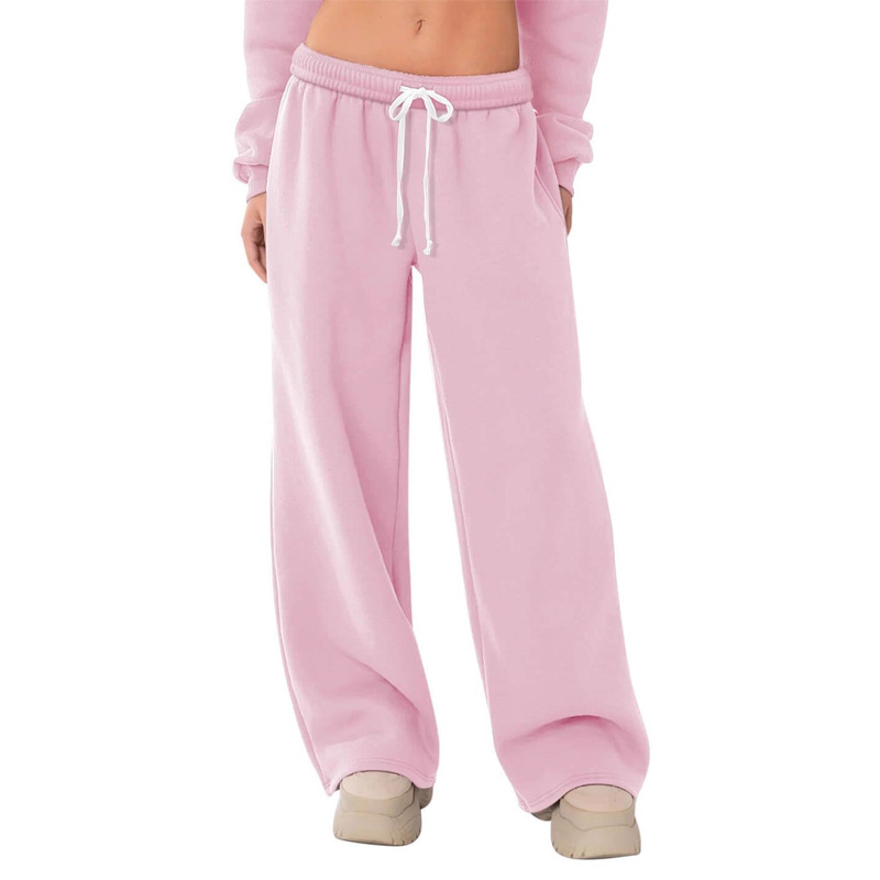 Cross-border Amazon eBay independent site foreign trade European and American women's clothing 2026 autumn and winter fleece-lined casual loose sweatpants