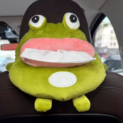 Car tissue box/set, Box Car Seat Back Tissue - as-shown-in-the-figure-red-mouth-frog-tissue-box-elastic-style