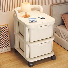 トロリー引き出し型スナッククリーム収納ラック床置きリビングルームモバイル多層おもちゃ収納ラック家庭用収納