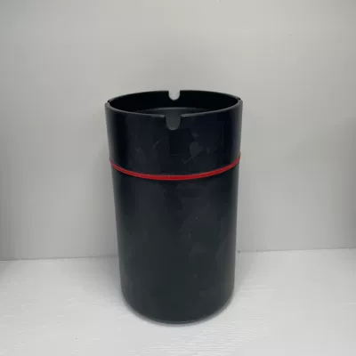 Car ashtray with lid stainless steel - forged-matte-black