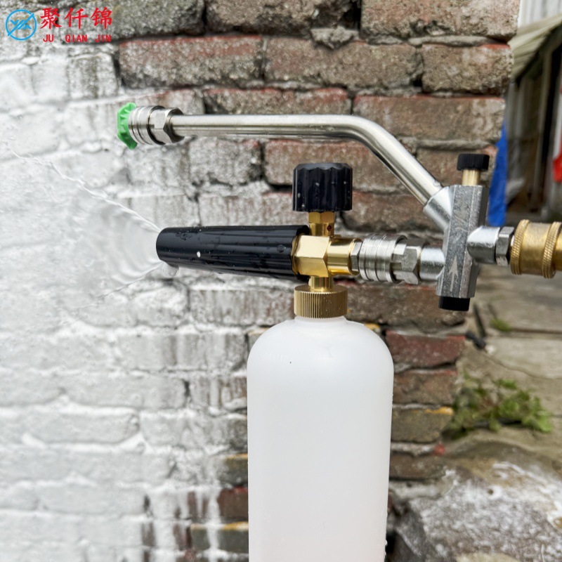 Cross-border high-pressure water gun car wash PA pot double switch nozzle 1/4 foam pot multifunctional cleaning water gun 5 color nozzle