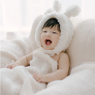 Rabbit hat rabbit baby one-year-old photo props super cute newborn 100-day photography children photo studio ins style