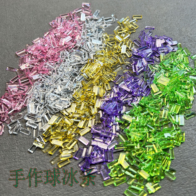 Factory direct acrylic ice bar 3*7 long flat diamond nail jewelry manual diy accessories filling material Factory direct acrylic ice bar 3*7 long flat diamond nail jewelry manual diy accessories filling material