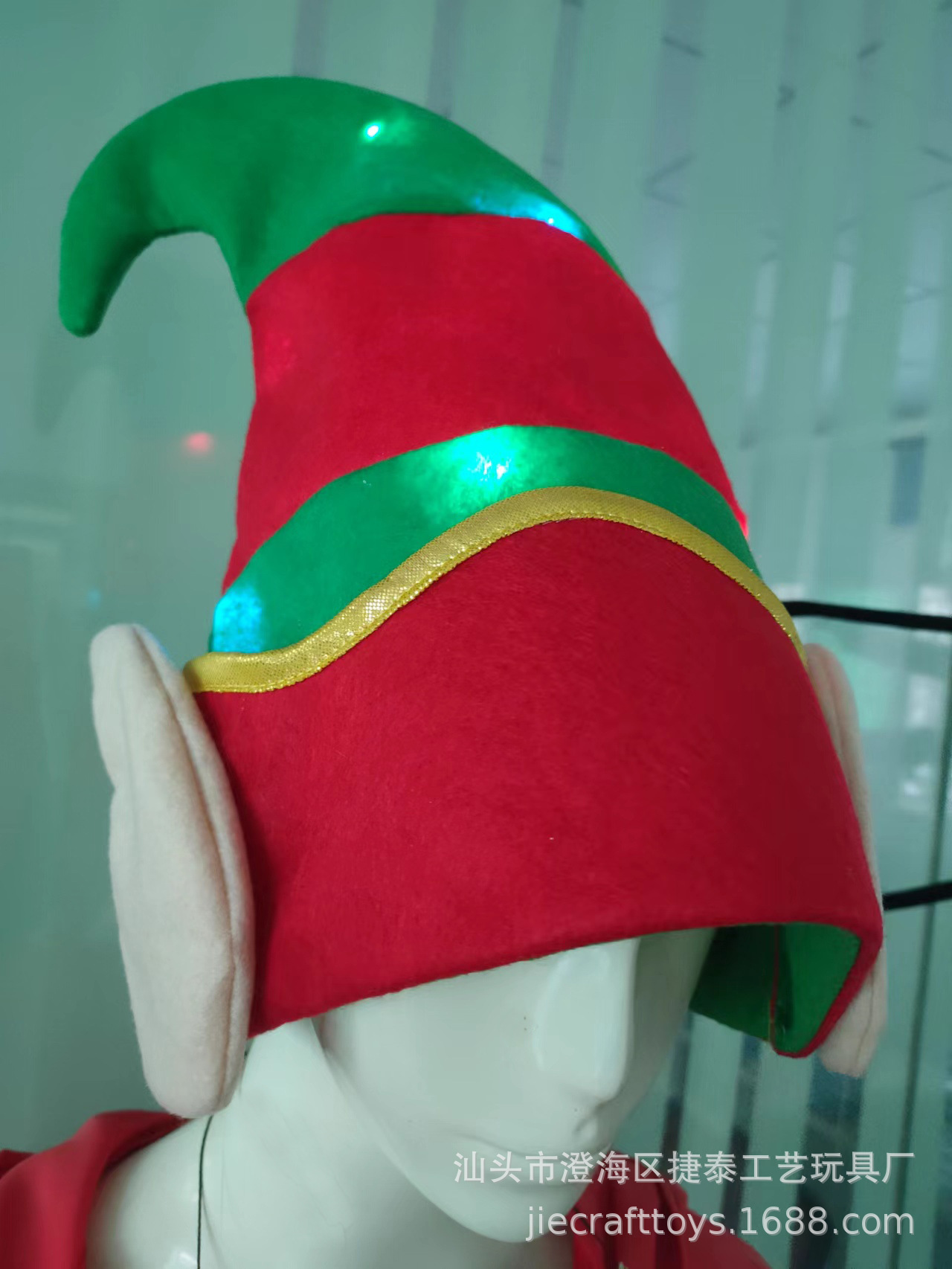 Christmas Elves Hat with LED Lantern Clown Hat Festival atmosphere