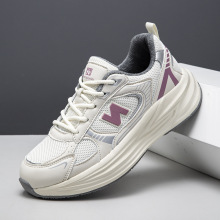 厂家直发2025年新款时尚男女同款透气薄款厚底休闲老爹网面运动鞋