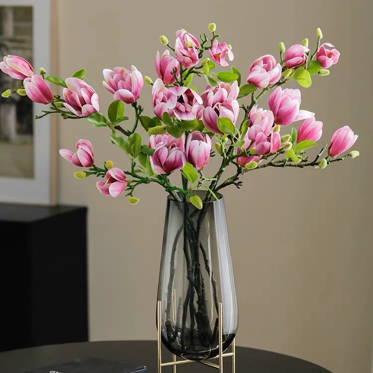Высококачественный Pu чувствует Новый китайский стиль многообещающий цветок магнолии моделирование гостиная украшение стола поддельные Цветочные украшения Цветочная композиция