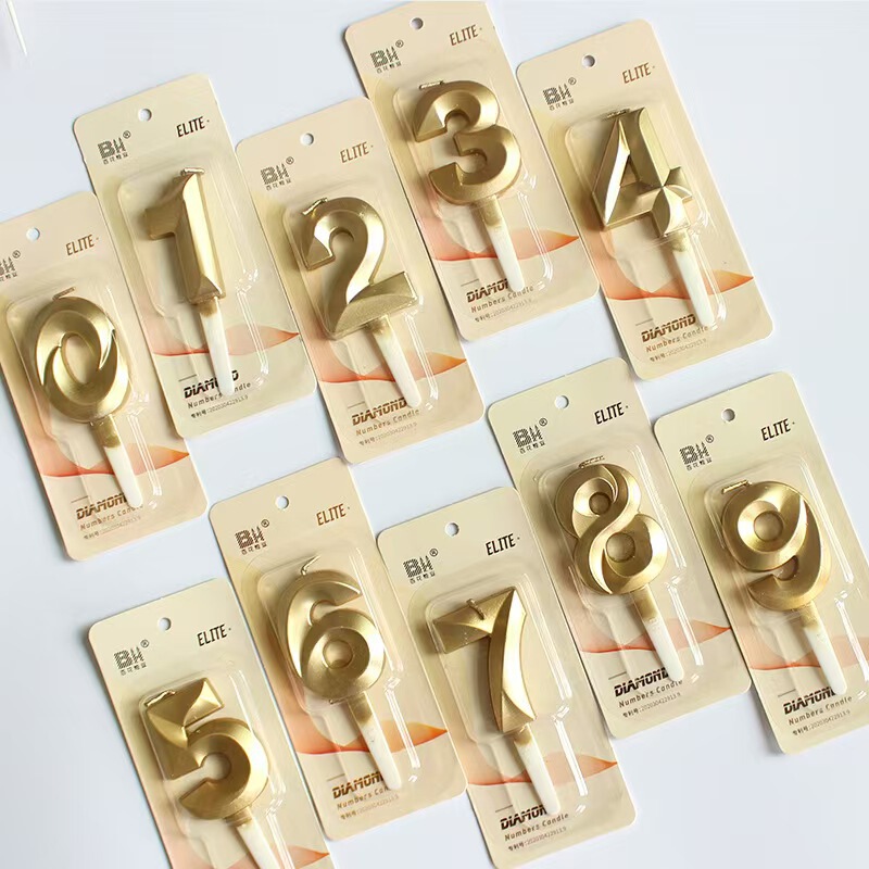 Birthday Golden Digital Candle Cake Decoration Ornaments Insert Valentine's Day New Year New Year Spring Festival Dessert Cake