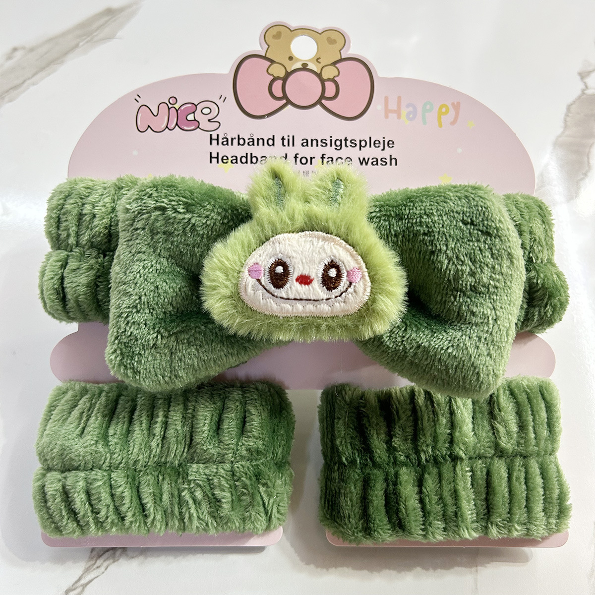 Banda de cabello de moda con tarjeta de papel dulce decoración de animales pequeños de peluche de lavado banda de cabello de dibujos animados correa de muñeca tridimensional