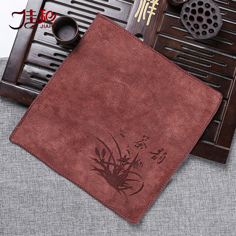 Kung Fu Tea Towel High-grade Tea Cloth Absorbent Thickened Tea Set Towel Coffee Table Tea Tablecloth Zen Rag Cushion Tea Table Accessories