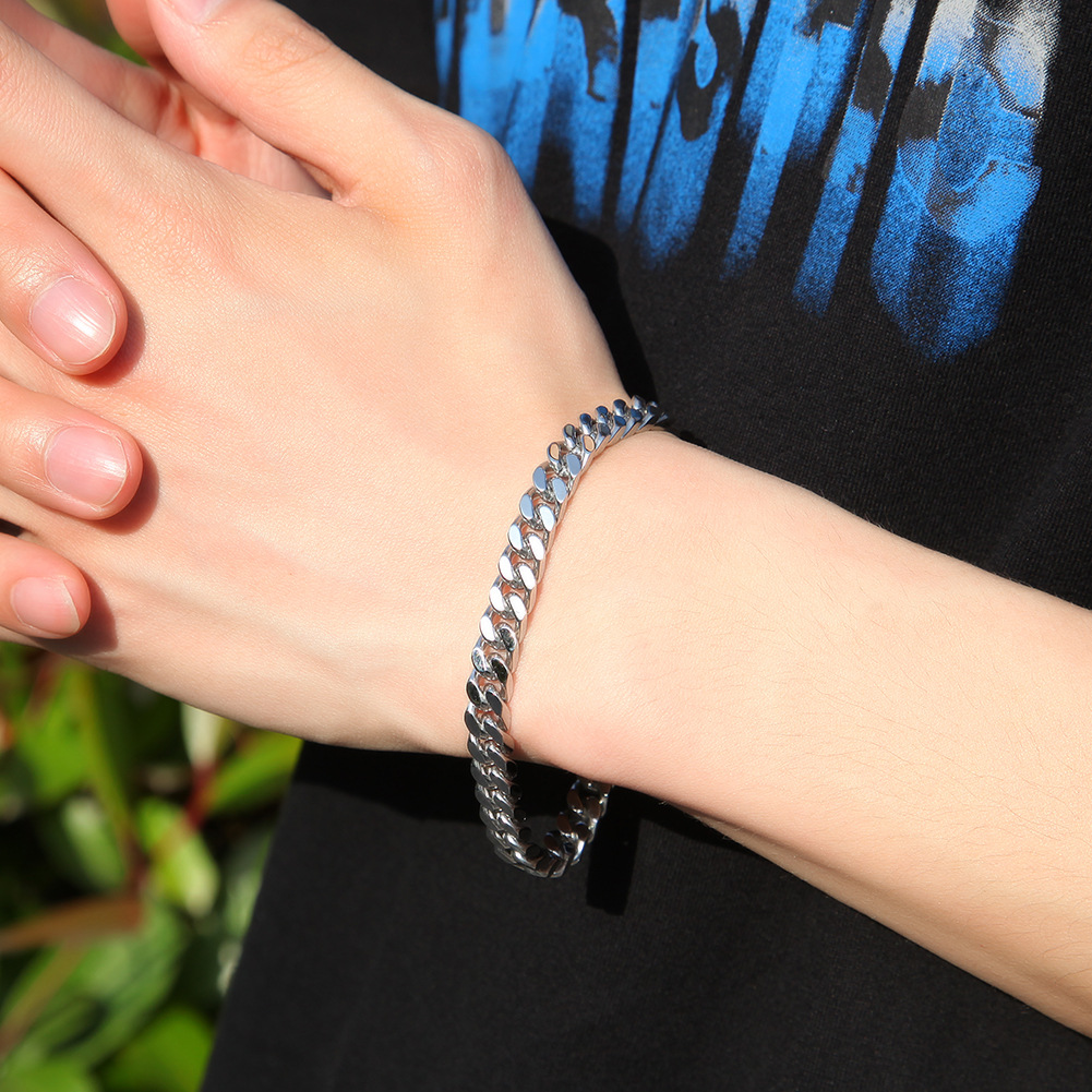 68g Weight Bracelets Classification 316L Stainless Steel Chain Material 1 Piece Quantity Holiday, Daily Occasion 316L Stainless Steel Material Geometric Pattern Men's Gender Simple Style Style Waterproof Non Tarnish, Surgical Steel Craft Simple Style 316L Stainless Steel  Geometric Men's Chain Bracelets 5