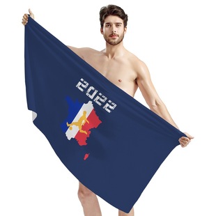 2022 football World Cup French team flag printing large towel International Station hot sale European and American Foreign trade bath towel wholesale