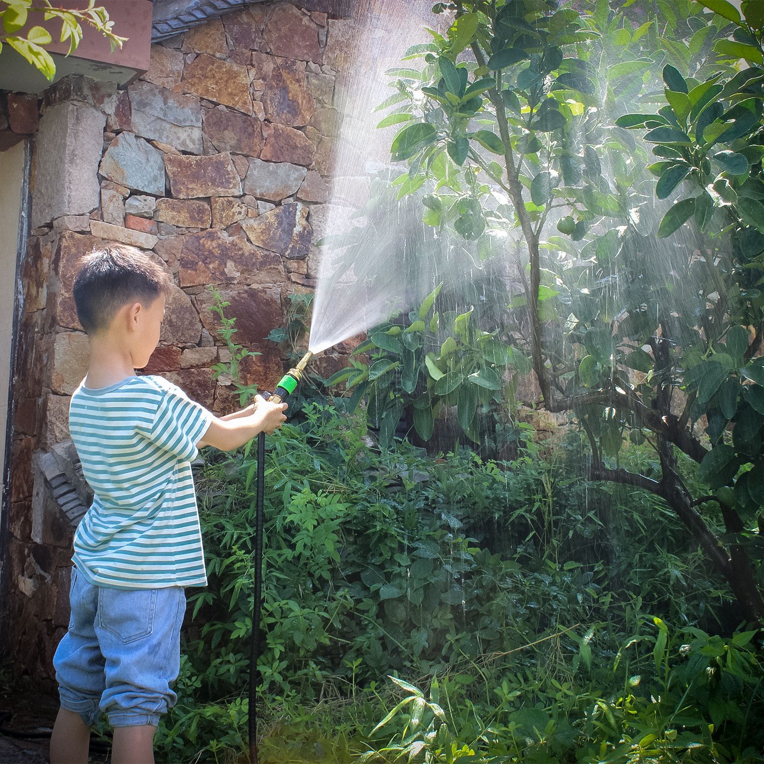 园林灌溉可调节喷头伞状水花洗车浇花铜喷嘴水枪