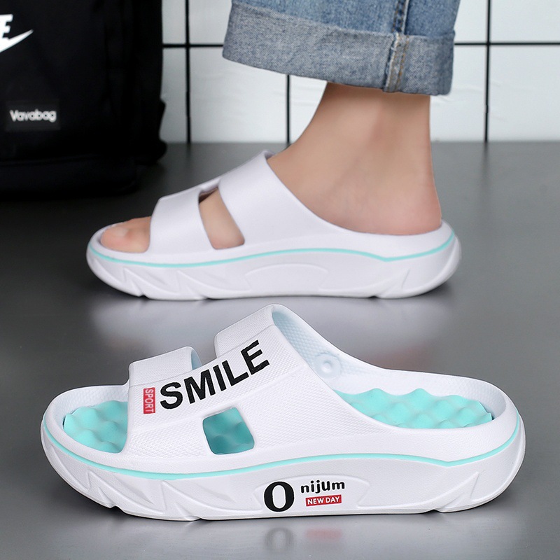 Zapatillas de hombre 2025 verano nuevo estilo casero masaje de pies estilo pareja suela blanda deportes sandalias y zapatillas de playa transfronterizas