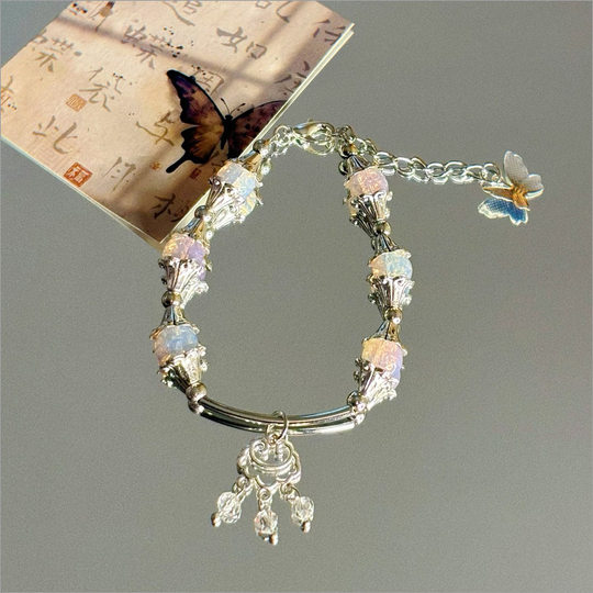 in stock wholesale bracelet girlfriends summer dopamine colored glaze butterfly elegant bracelet high sense jewelry gift