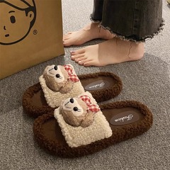 跨境毛毛拖鞋女2025新款秋冬季韩版舒适居家防滑可爱棉拖女外穿