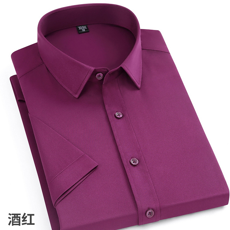 Nueva camisa de manga larga de algodón elástico antiarrugas sin planchar para hombres camisa de negocios de fácil cuidado para hombres en stock al por mayor