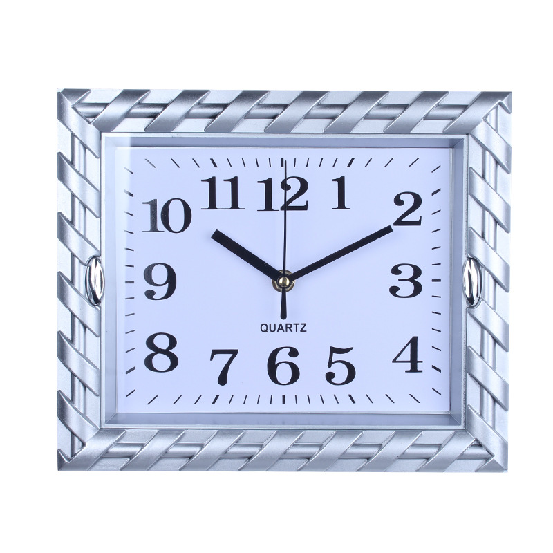 Living Room Household Simple Mute Clock Stylish Retro Electronic Wall Clock Fashion All-match Punch-free Quartz Clock