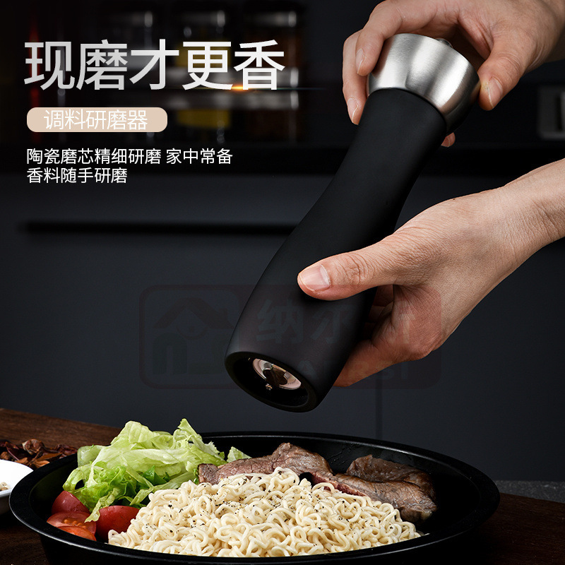 304ステンレス鋼金属ヘッド胡椒研磨器セラミックコア胡椒研削サンショウ海塩調味料ボトルキッチンツール|undefined