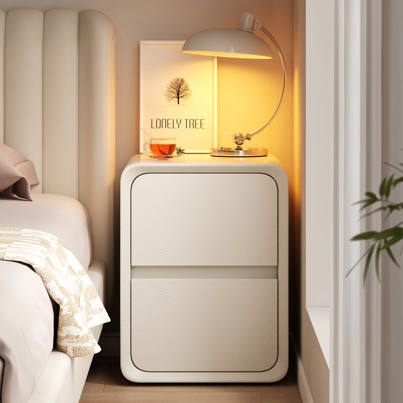 Solid Wood Bedside Table for Home Use 2025 New Small Cream Style Bedside Storage Cabinet Bedroom Ultra-Narrow Gap Bedside Cabinet