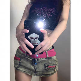 美式辣妹低腰包臀牛仔超短牛仔裙女2025夏季修身显瘦短裙辣妹风