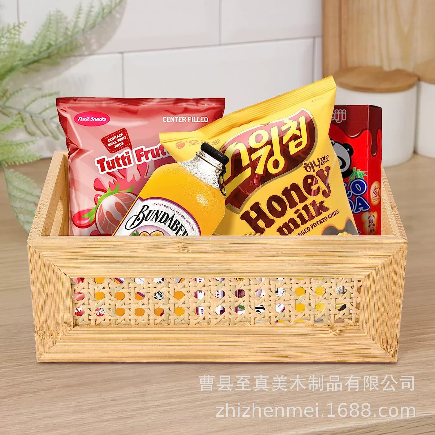 Бамбуковый тканый ящик для хранения с ручкой деревянной рамы декоративный плетеный ящик загородный фермерский дом домашний офис настольная стойка