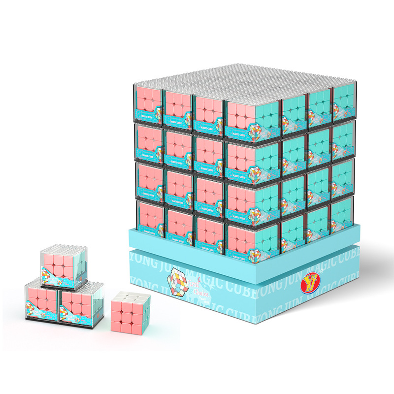Yongjun Children's Dust-proof Display Box suit Puzzle Magic Ruler Acrylic Storage Dopamine Racing Rubik's Cube