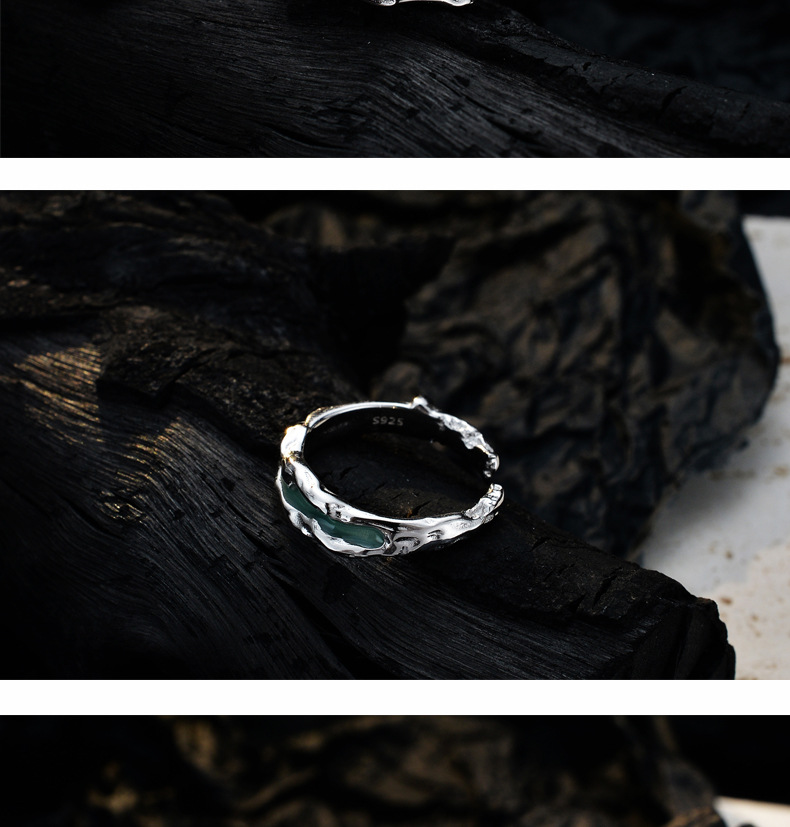 Fashion Irregular Silver Epoxy Open Ring 1 Piece