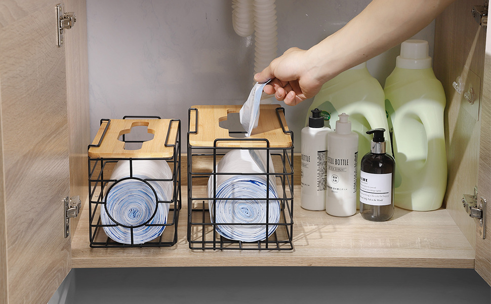 Trash Grocery Bag Holder Wall Mounted Design