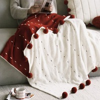 A类母婴级半边绒毯子红色盖毯沙发毯午睡毯子亲肤喜庆毛毯沙发毯