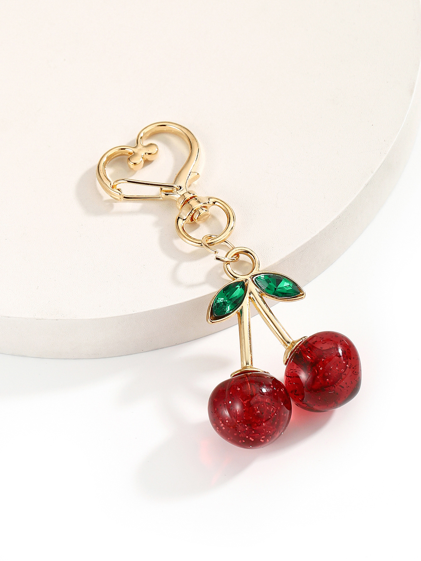 20g Weight Heart Clasp Closure Clasp Closure Type Keychain Classification Daily Occasion Acrylic Material Cherry Pattern Unisex Gender Sweet, Simple Style Style Sweet Simple Style Cherry Acrylic Unisex Heart Clasp Closure Keychain 10