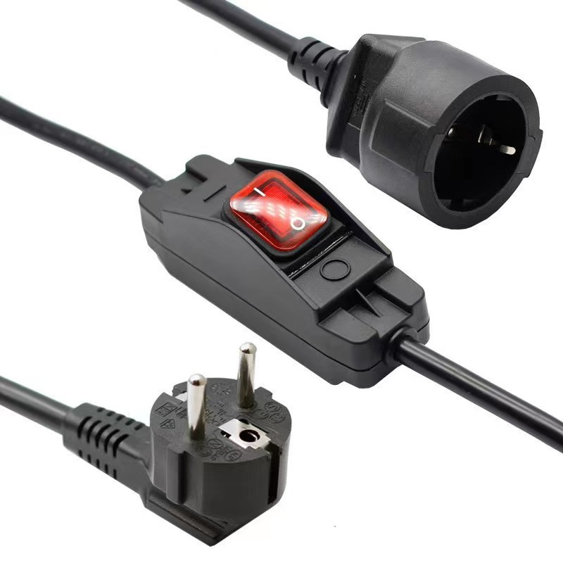 厂家直销欧规插头带303开关 欧规电源线带303开关 欧规纯铜连接线