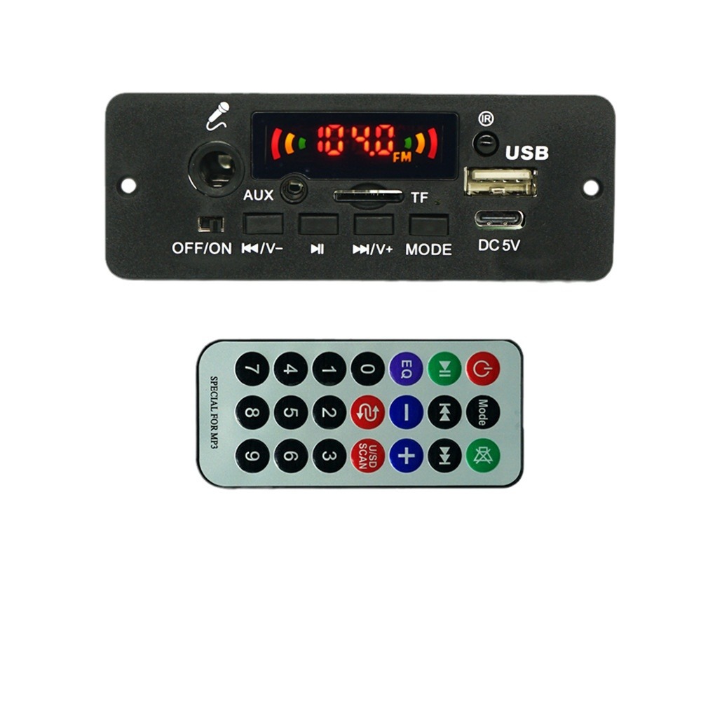 JQ tablero del amplificador 2*5W Función de micrófono de conexión MP3 decodificador bordo módulo Bluetooth coche MP3 decodificador