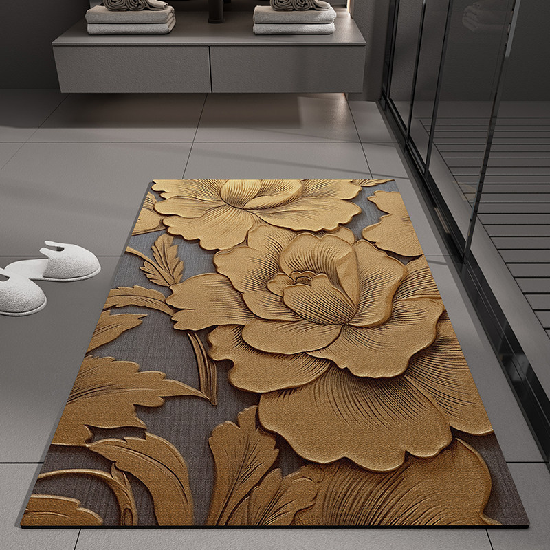 Flower-style americano transfronterizo esterilla de barro de algas esterilla de piso de baño puerta de absorción de agua esterilla de baño anti-deslizante esterilla de baño anti-sucio