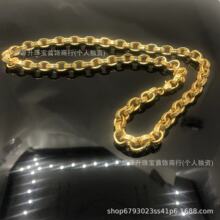 克罗伈粗字母项链镀22k朋克嘻哈潮流个性男女同款欧美风项链