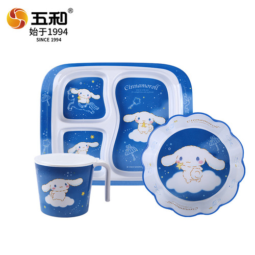 Sanrio Tableware Jade Dog Children's Bowl Cartoon Cute Food Bowl Baby Dinner Plate Water Cup Spoon Bowl Wholesale