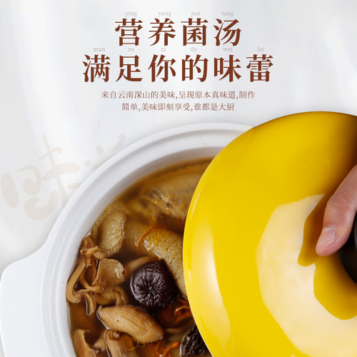 Nongjiyuan Colorful Mushroom Soup Pack - Yunnan Specialty Mushroom Soup Base - Oyster Mushroom and Reishi Dry Soup Packet