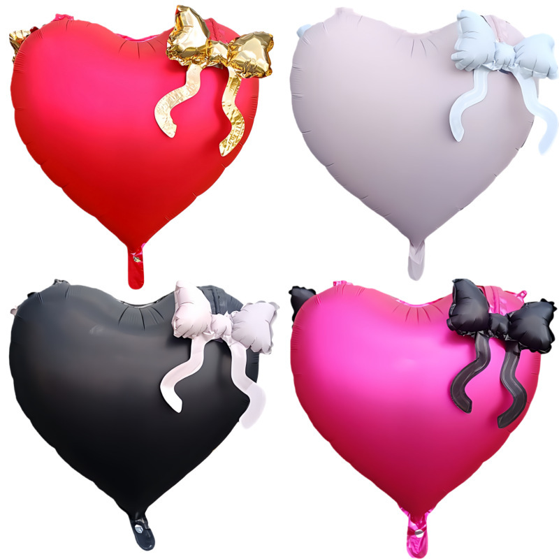 22inch Bowknot Heart Aluminum Foil Balloons Birthday Party Decoration Cross-Border Hot Selling Ins Style 22inch Bowknot Heart Aluminum Foil Balloons Birthday Party Decoration Cross-Border Hot Selling Ins Style
