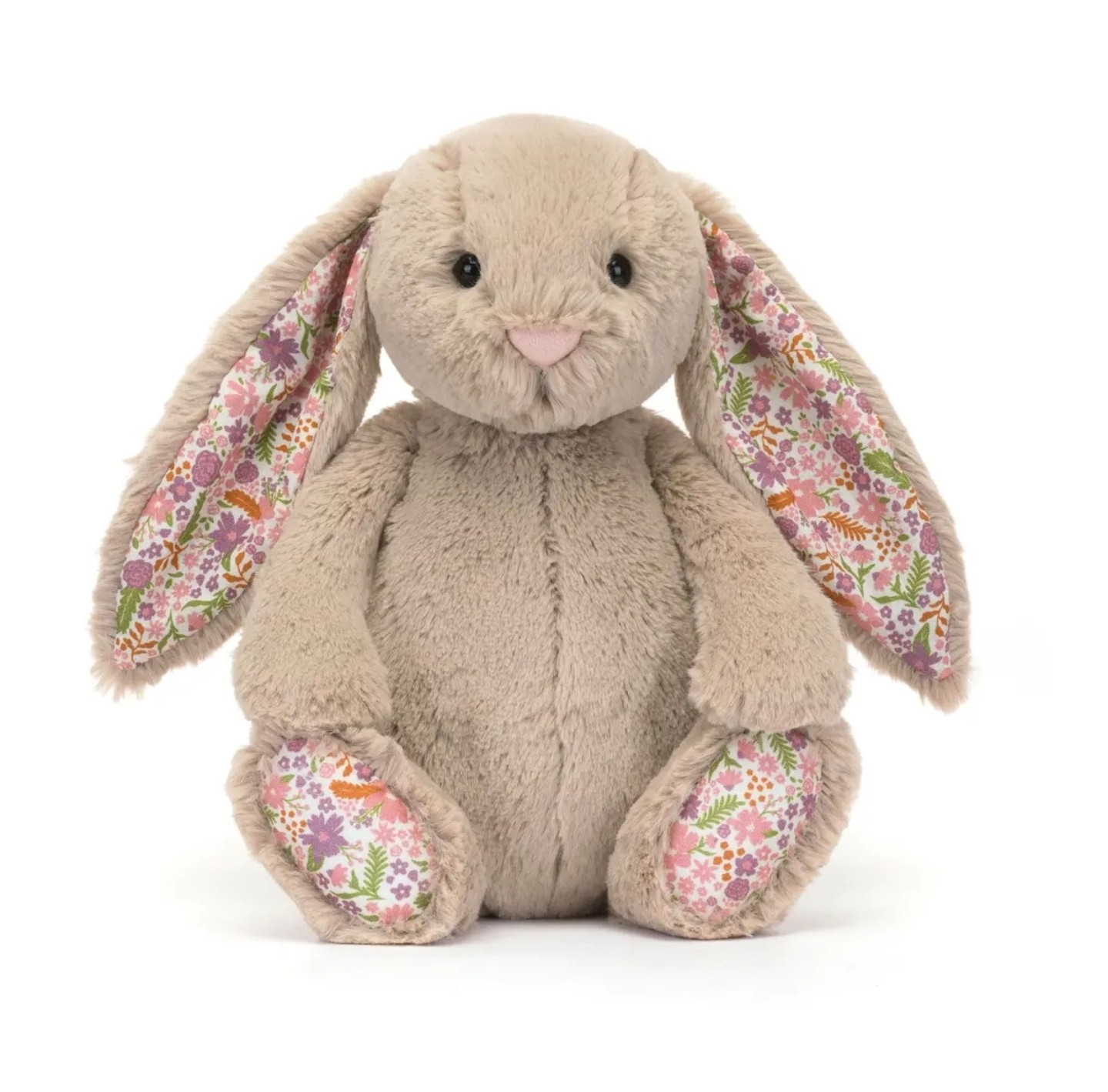 Coelhinho de orelha floral marrom / Modelo completo com três padrões (siga a coleção para receber um saco de pó)