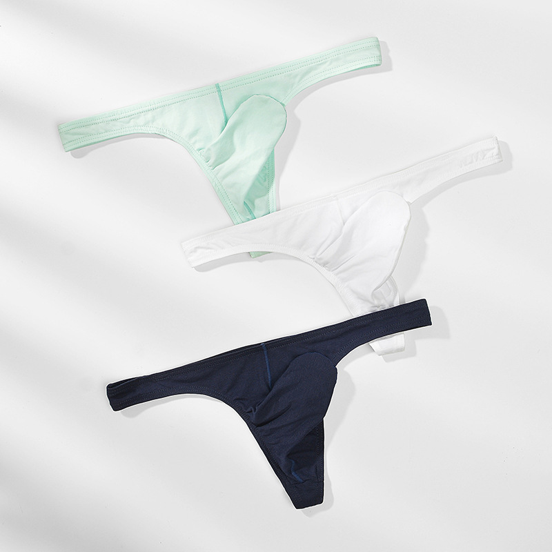 Junye men's cotton underwear elephant nose thong thin soft breathable bullet separation T pants for young men