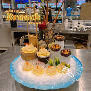 ⊙Ice Column Mold Seafood Acrylic Ice Column Tube Round Japanese Sashimi Salmon Plate Decoration Mold