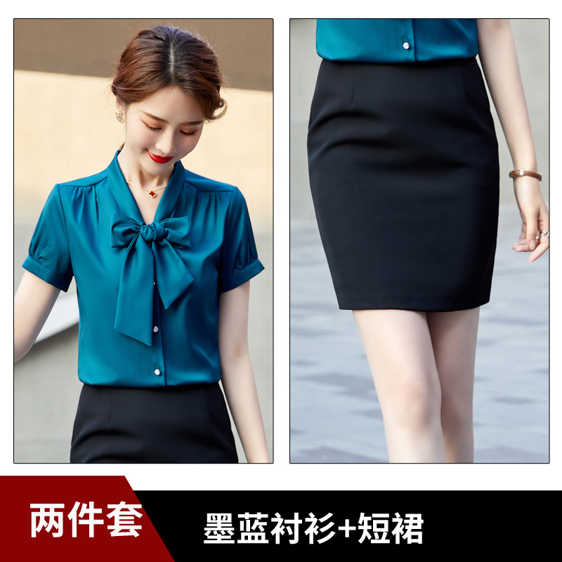 Dark green shirt + black skirt GS161