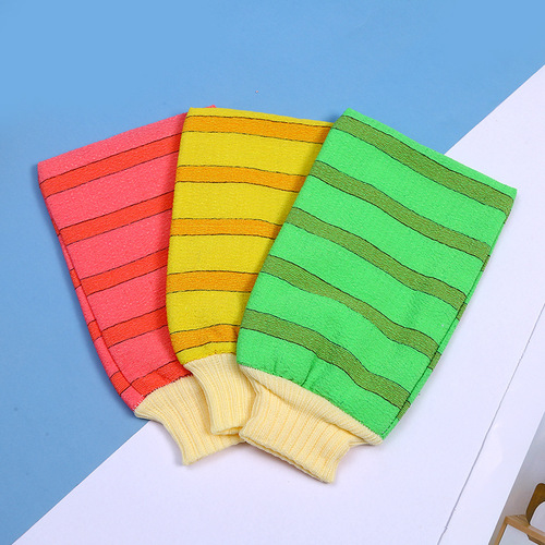 Manufacturer wholesale coarse sand bath towel, thickened bath towel, striped double layer bath towel